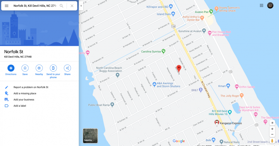 Google map of Norfolk Street