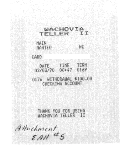 Wachovia ATM - Receipt 1