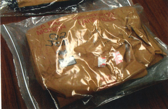 evidence bag sealed in a plastic bag