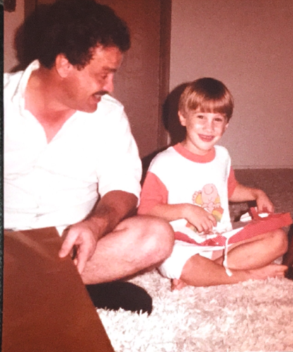 Eric Dawson with his son