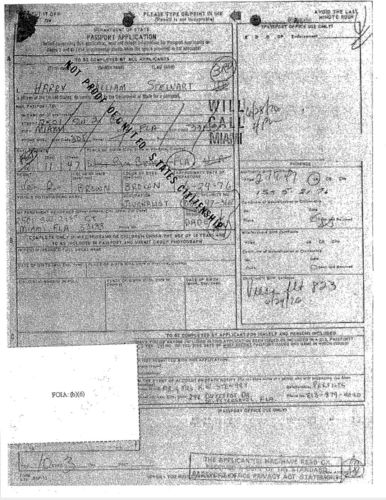 Harry William Stewart Passport application