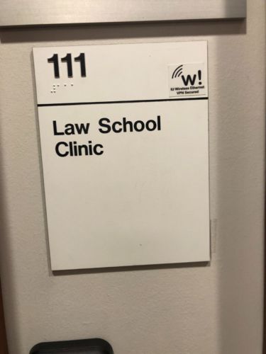 Law School Clinic sign