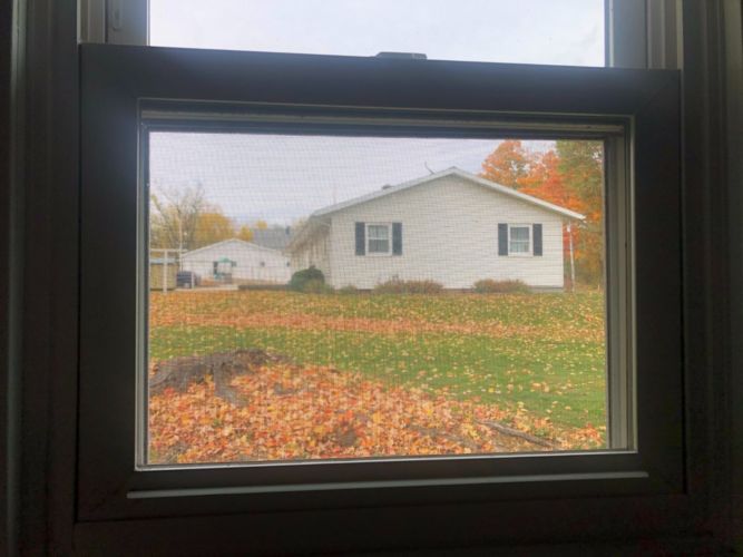view of parsonage through a window