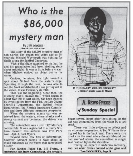 “Who Is the $86,000 Mystery Man" newspaper clipping part 1