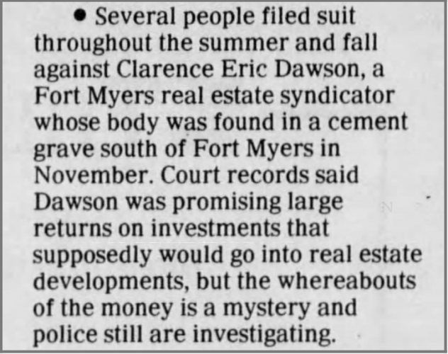 "Scams" newspaper clipping