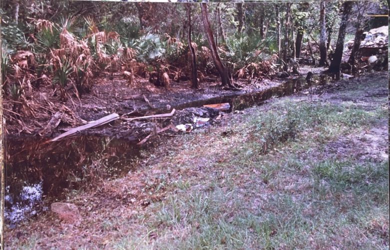 crime scene photo at a creek
