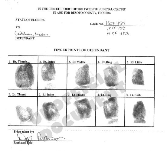 Kevin Callahan fingerprints