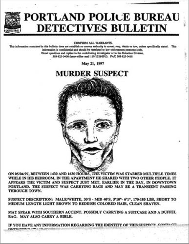 Portland Police Bureau Composite Sketch of Murder Suspect in the John Phillips case.