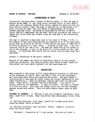 Doug Wagg Jr. Autopsy Report Pages 2