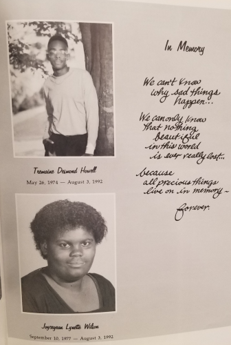 Memorial Page in 1992-1993 Williamston High School Yearbook