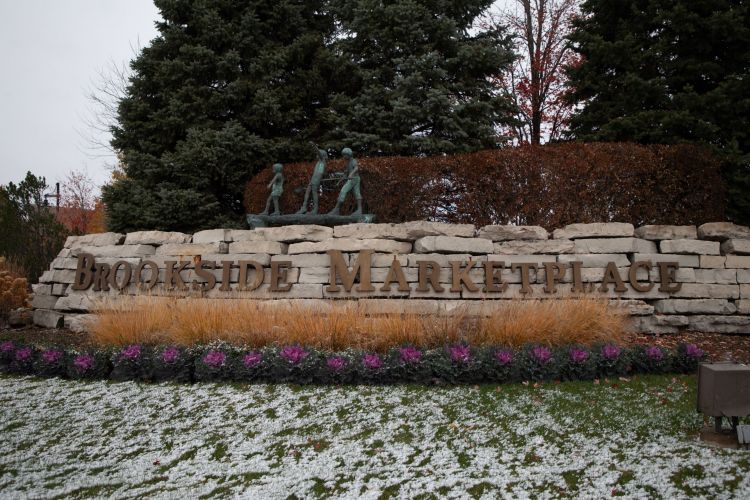 Brookside Marketplace sign in Tinley Park, Illinois November 2025