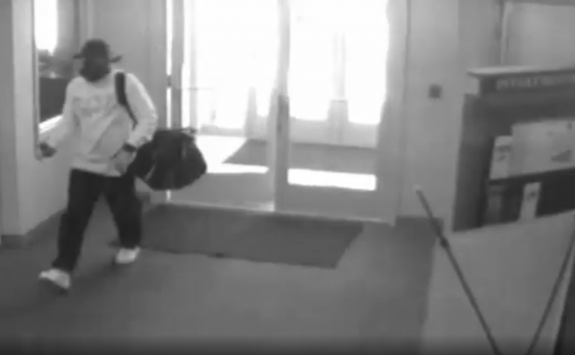 Surveillance images from inside the Fifth Third Bank on August 25th, 2008.